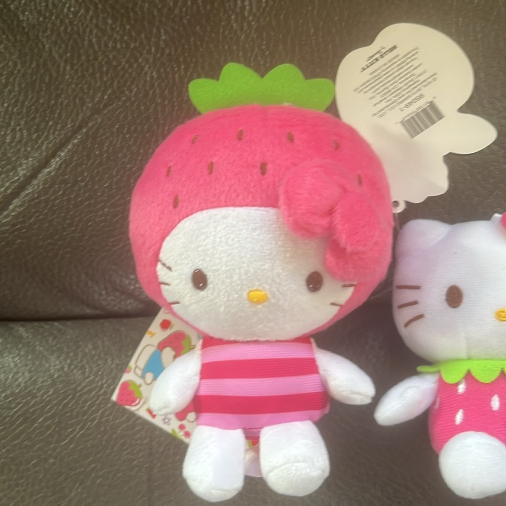 Cute hello kitty stuffed animals in strawberry outfits - Picture 2 of 7